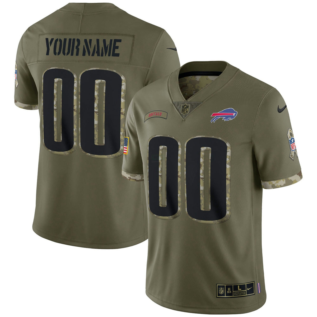 Jersey NFL Buffalo Bills Salute To Service Custom Name and Number - Salute To Service