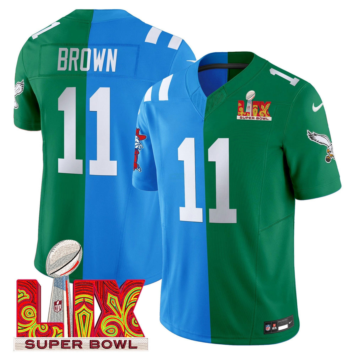 NFL Split Philadelphia Super Bowl LIX & College Football Vapor Limited Jersey