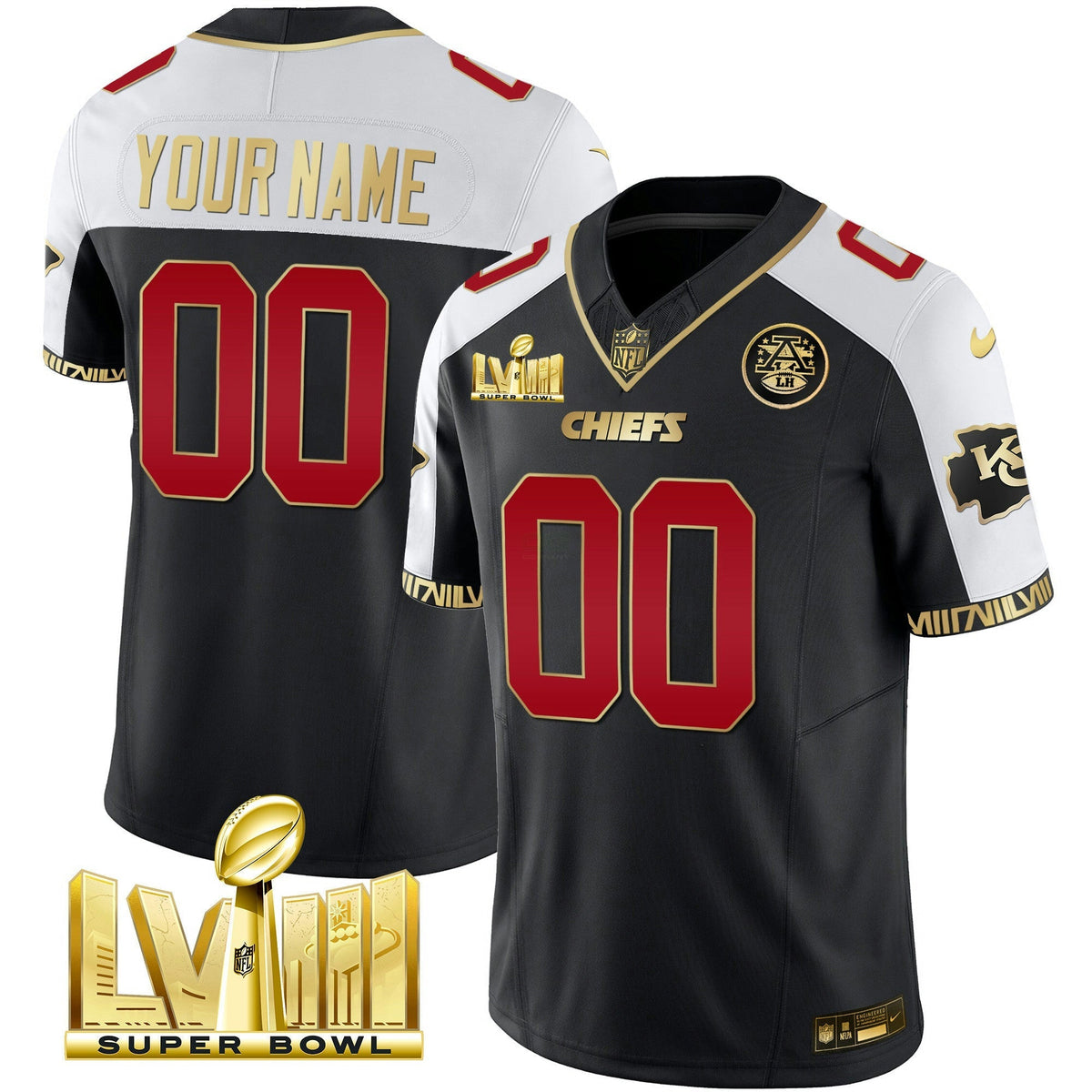 NFL Super Bowl LVIII Pattern Gold Vapor Jersey V2
