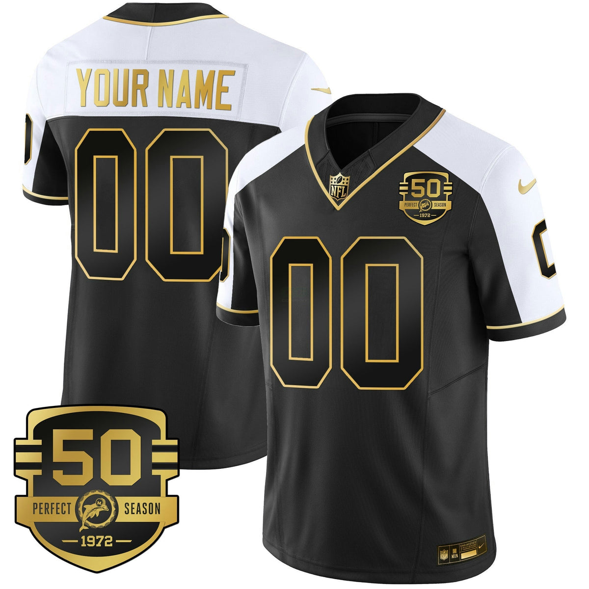 NFL Miami Dolphins Throwback Gold Vapor Jersey