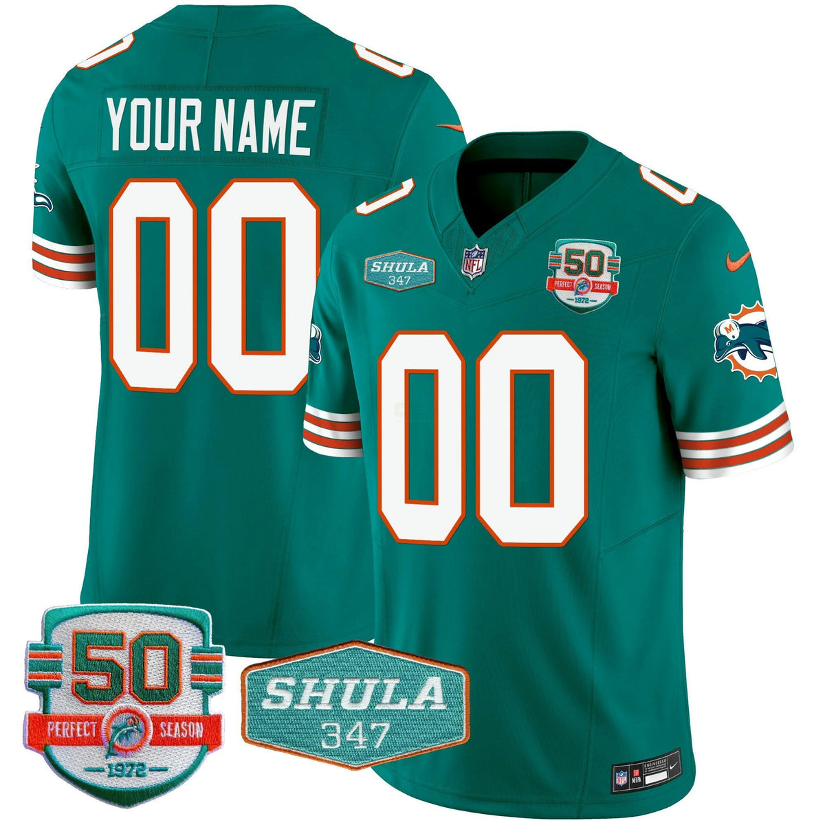 NFL Throwback Shula 347 Patch Vapor Jersey