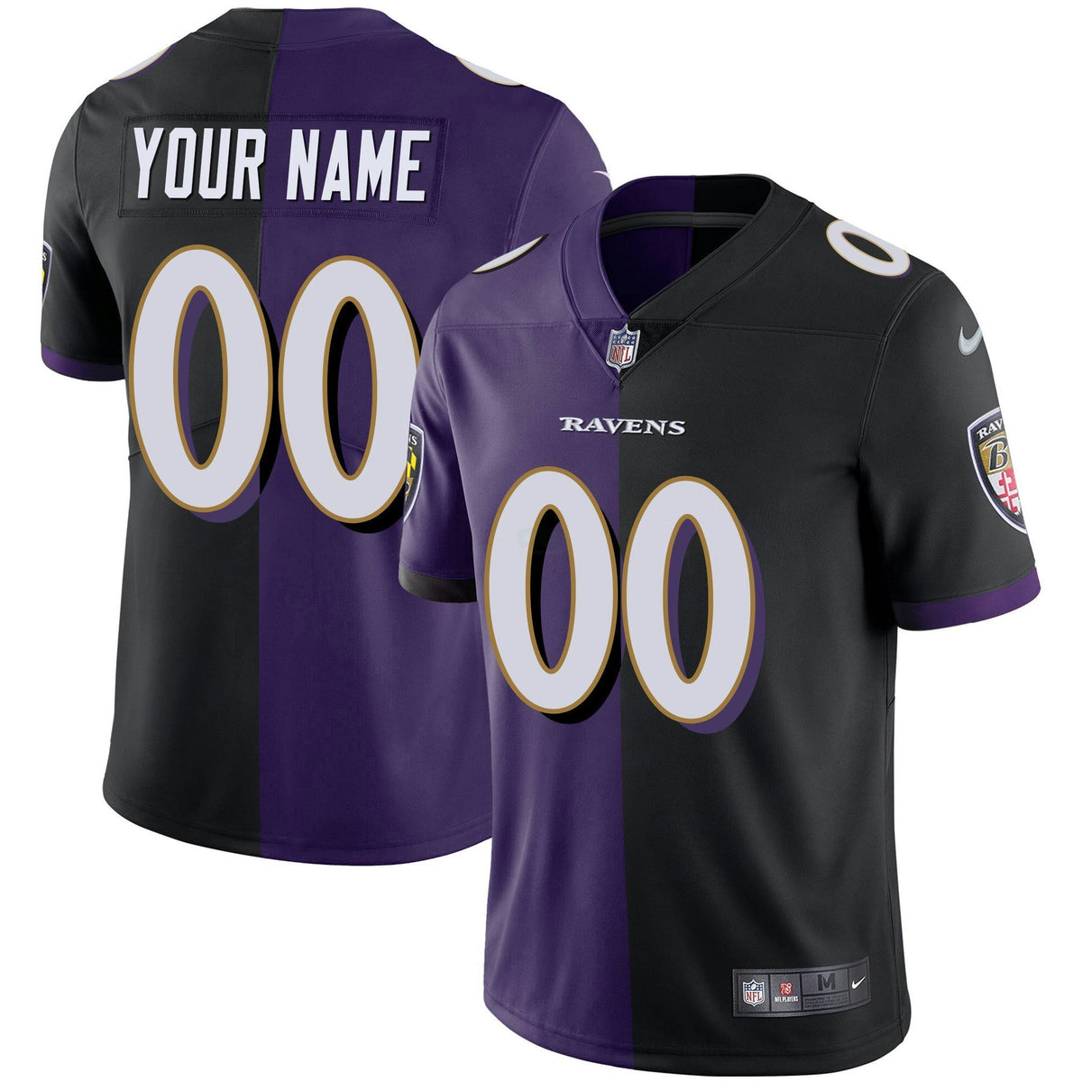 Jersey NFL Baltimore Ravens Vapor Gold Custom Name and Number