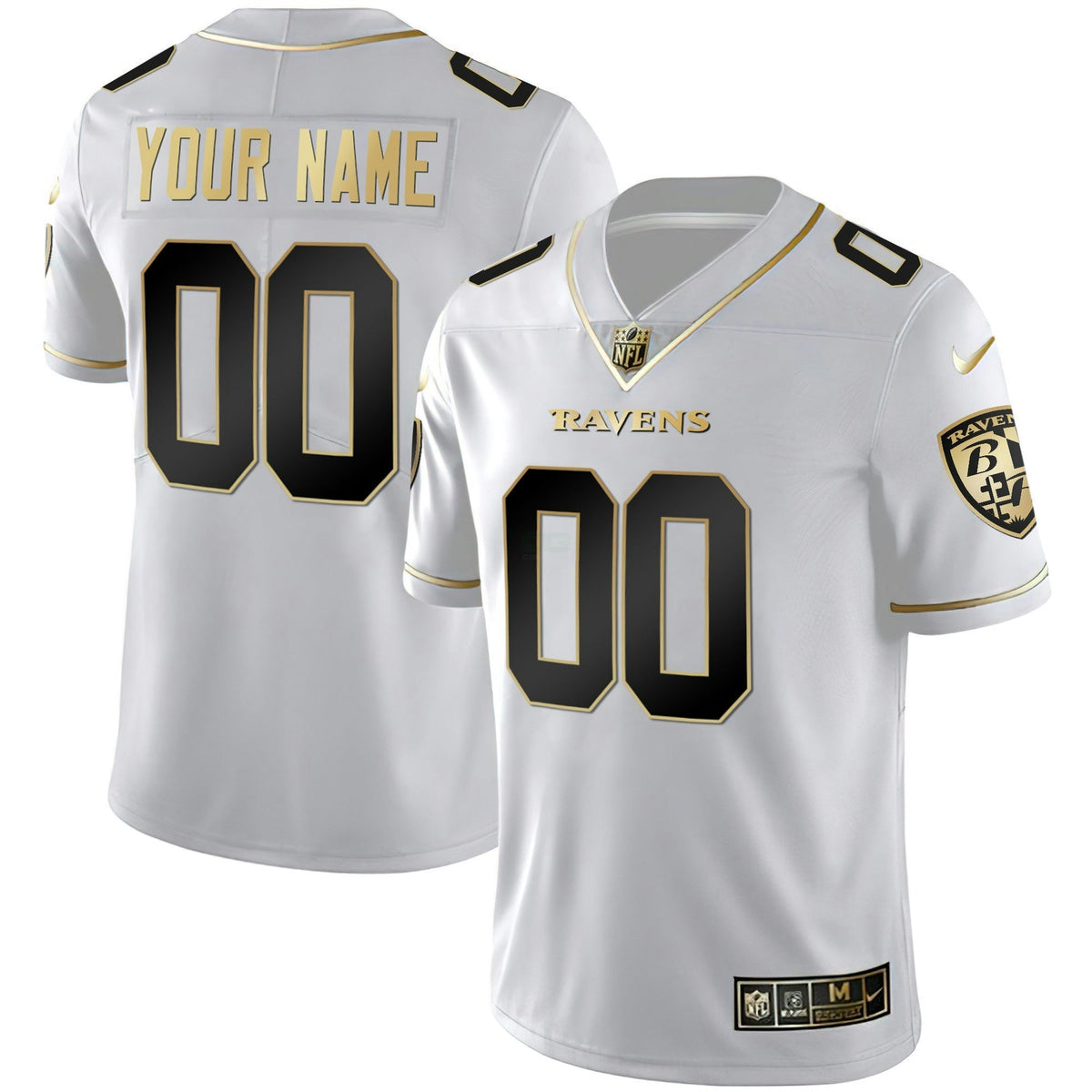 Jersey NFL Baltimore Ravens Vapor Gold Custom Name and Number