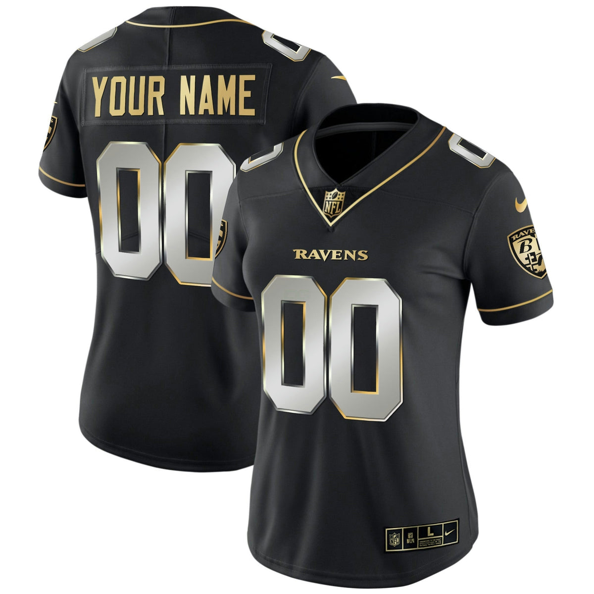 Jersey NFL Baltimore Ravens Vapor Gold Custom Name and Number