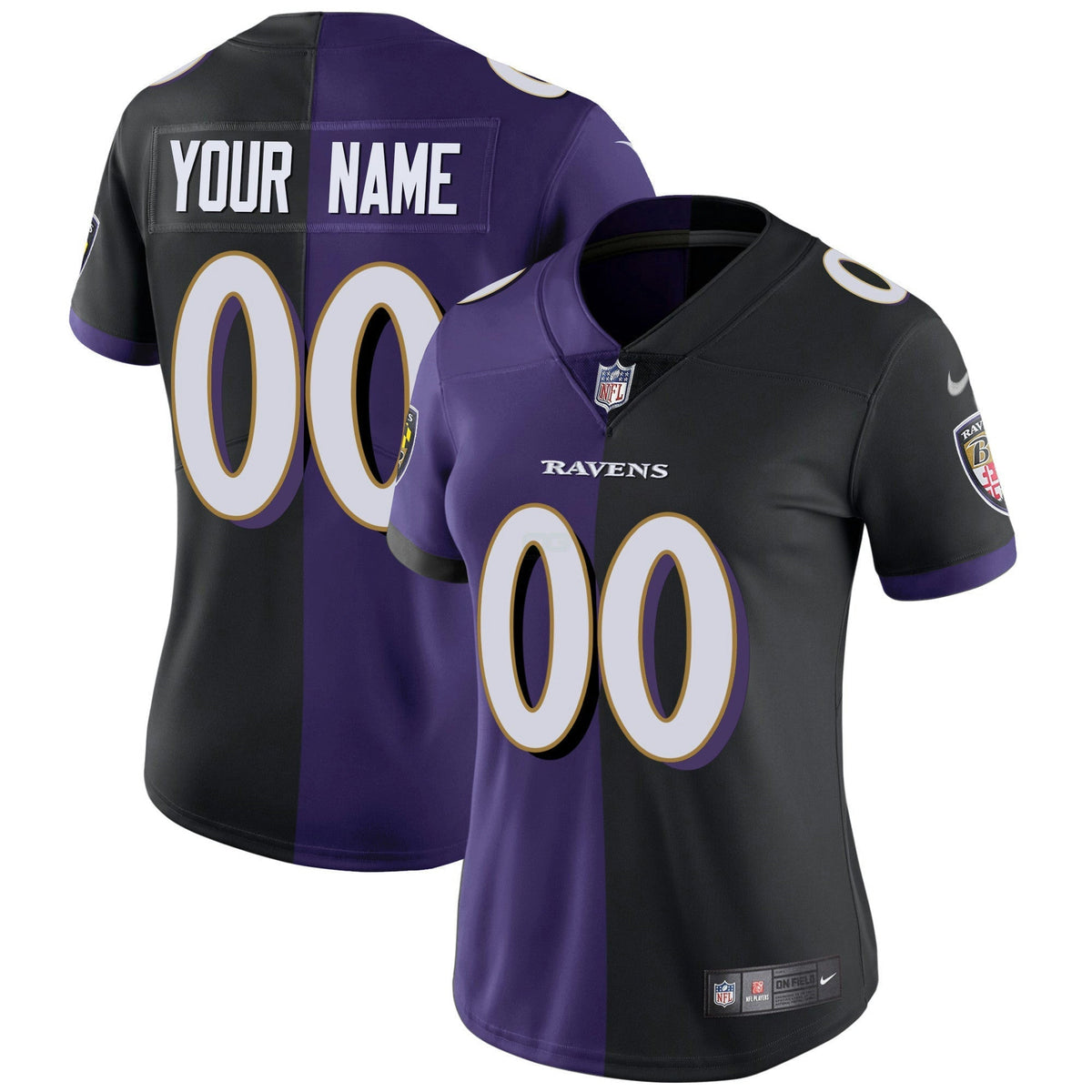 Jersey NFL Baltimore Ravens Vapor Gold Custom Name and Number