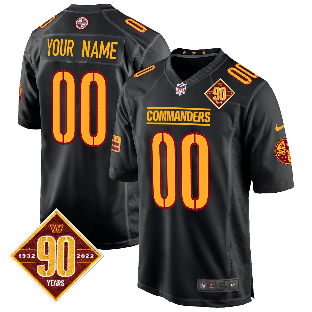 NFL Washington 90th Anniversary Patch Game Jersey