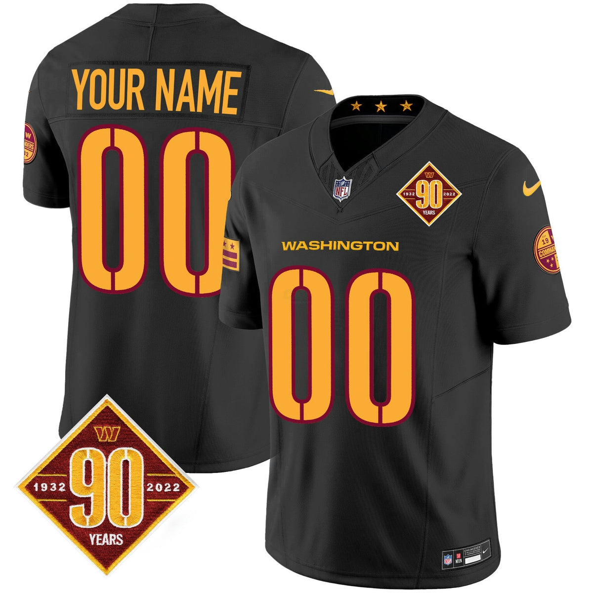 NFL Washington 90th Anniversary Patch Vapor Jersey V3