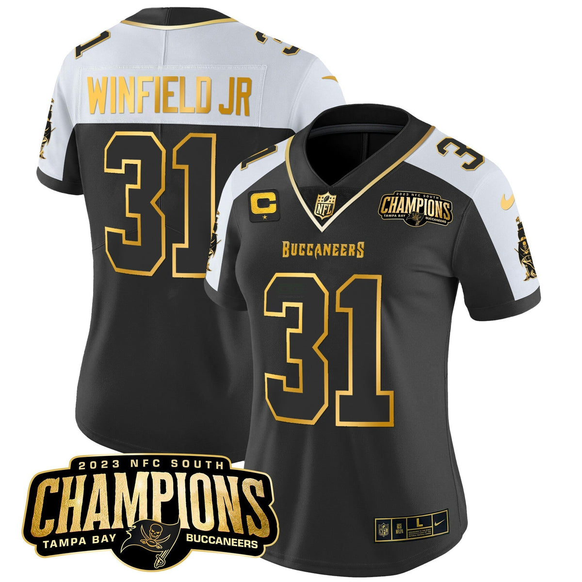 NFL Women’s 2023 NFC South Champions Patch Gold Vapor Jersey