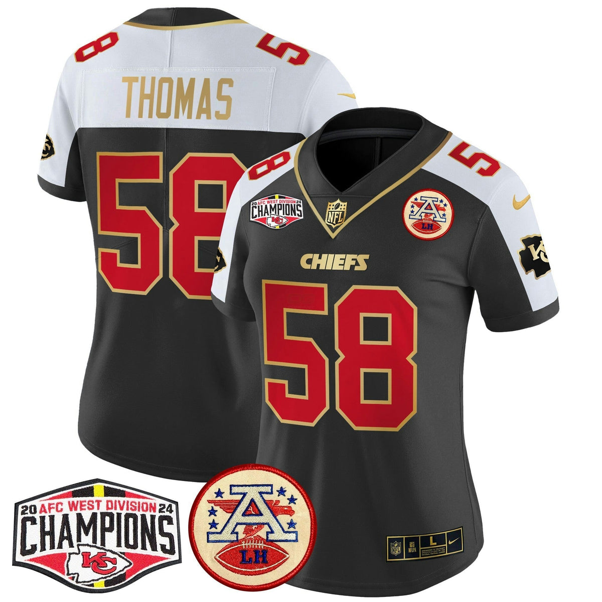 NFL Women’s 2024 AFC West Division Champions Patch Vapor Limited Jersey