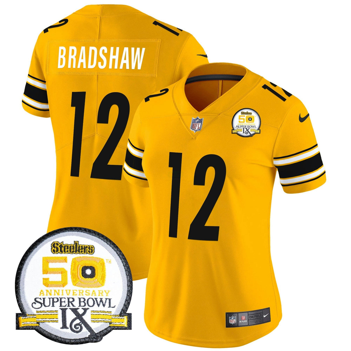 NFL Women’s 50th Anniversary Of Super Bowl IX Patch Vapor Limited Jersey