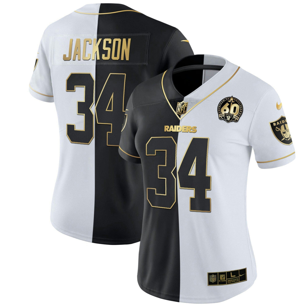 Jersey NFL Women’s 60th Season Patch Gold & Split