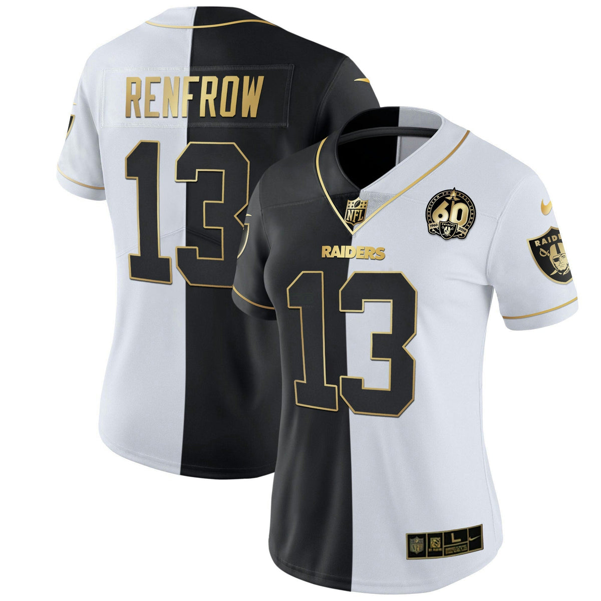 Jersey NFL Women’s 60th Season Patch Gold & Split