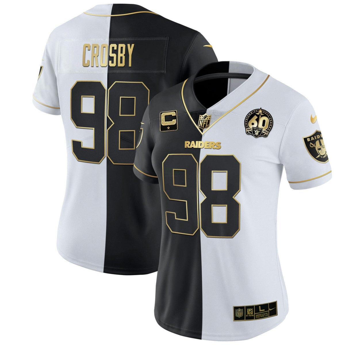 Jersey NFL Women’s 60th Season Patch Gold & Split