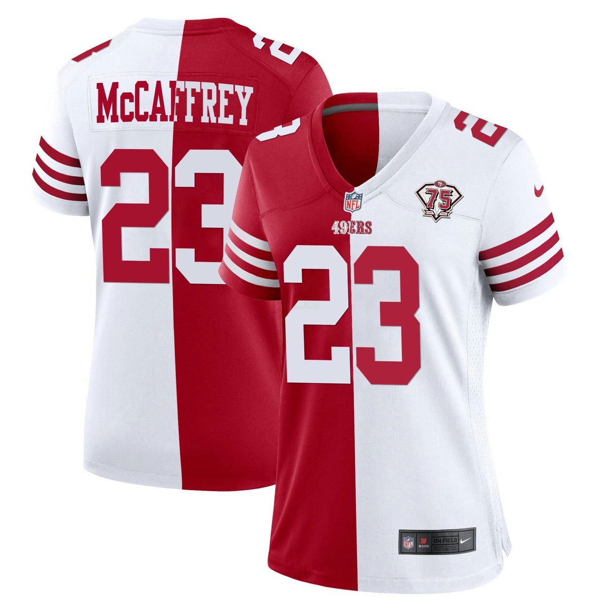 Jersey NFL Women’s 75th Anniversary Patch White Gold & Black Gold