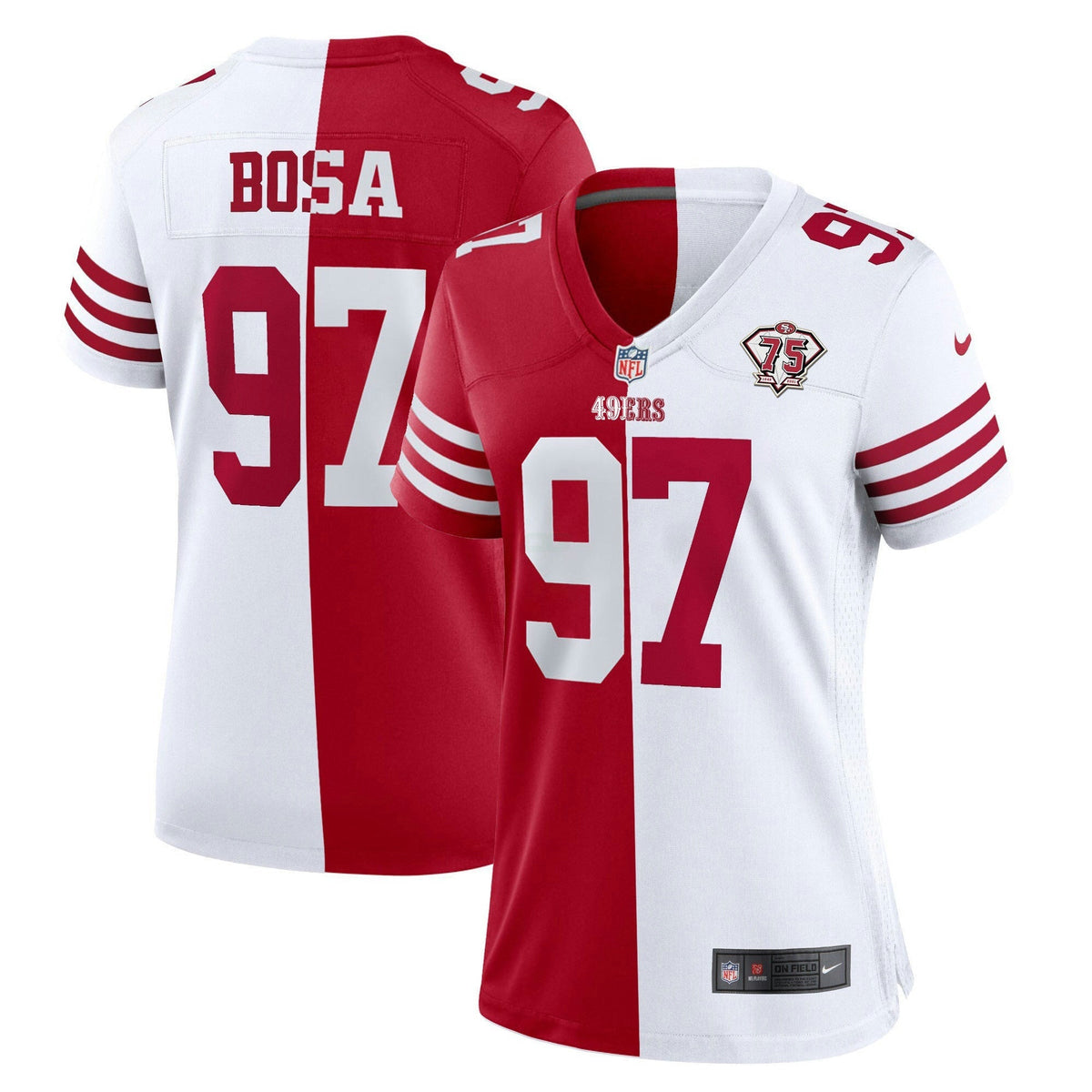Jersey NFL Women’s 75th Anniversary Patch White Gold & Black Gold