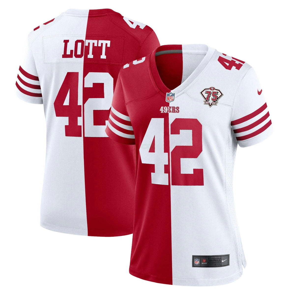 Jersey NFL Women’s 75th Anniversary Patch White Gold & Black Gold