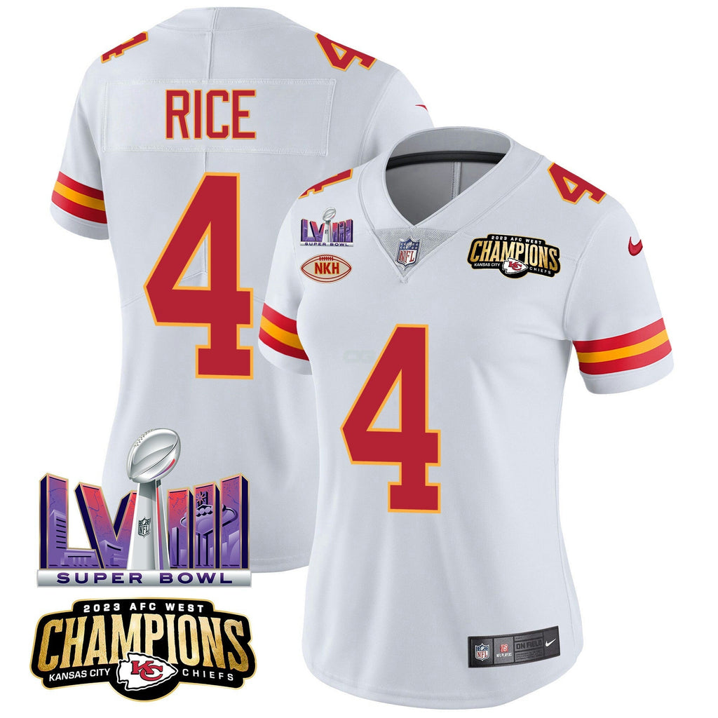 NFL Women’s AFC West Champions & Super Bowl LVIII Patch Vapor Jersey