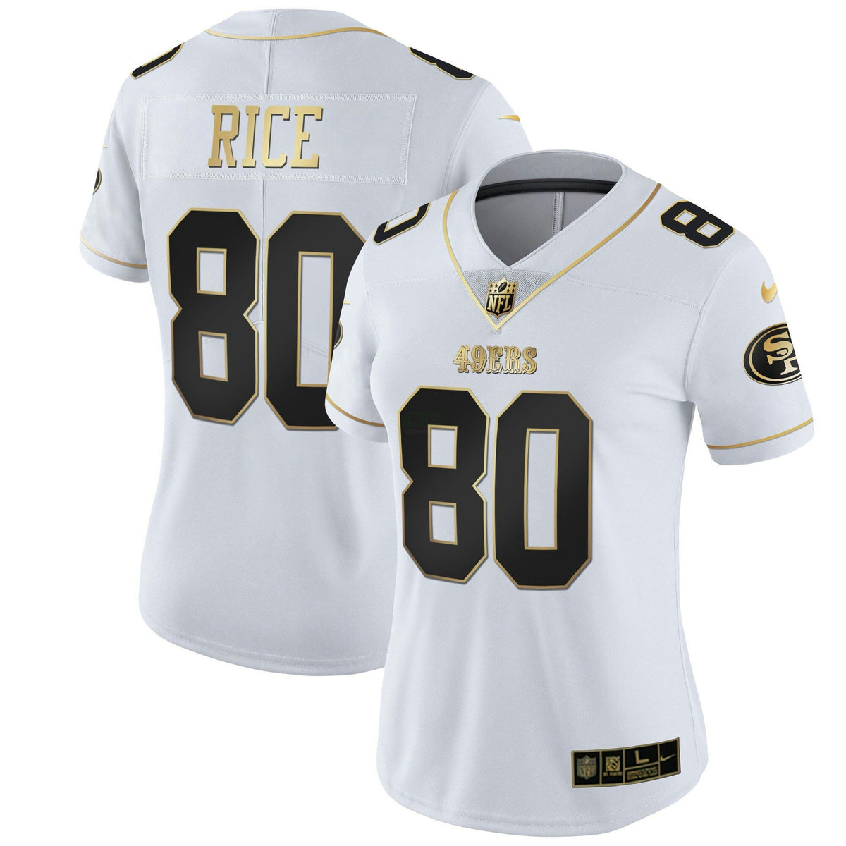 Jersey NFL Women’s White Gold & Black Gold