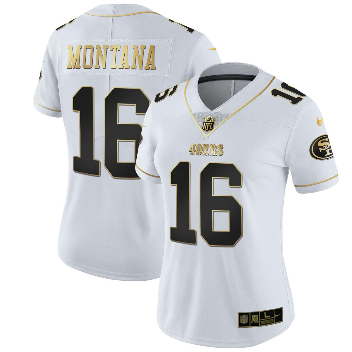 Jersey NFL Women’s White Gold & Black Gold