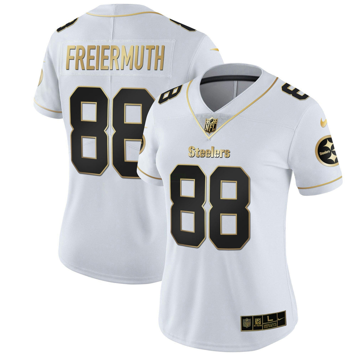 Jersey NFL Pittsburgh Steelers Women’s White Gold & Black Gold