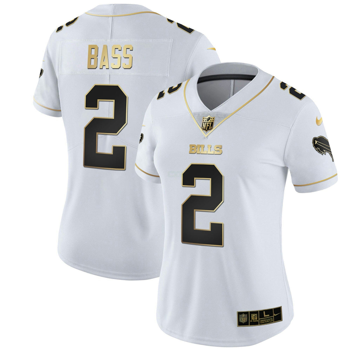 Jersey NFL Buffalo Bills Women’s White Gold & Black Gold