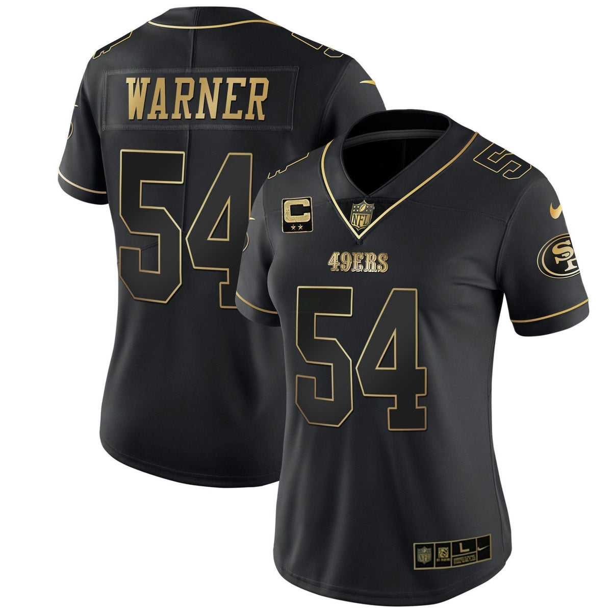 Jersey NFL Women’s White Gold & Black Gold
