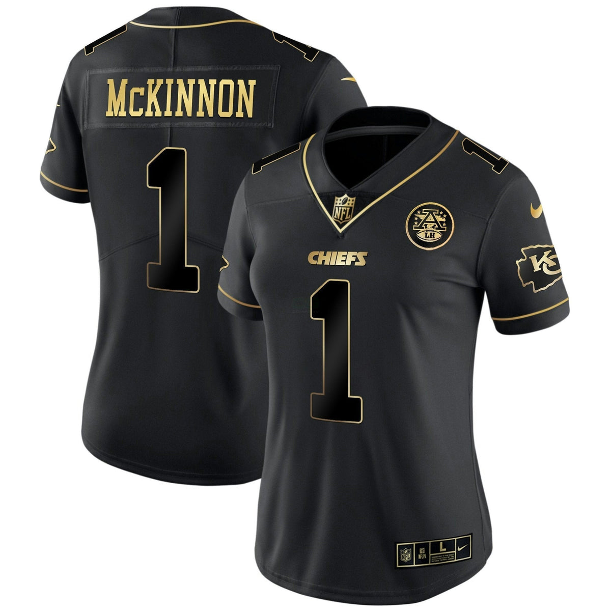 Jersey NFL Kansas City Chiefs Women’s White Gold & Black Gold