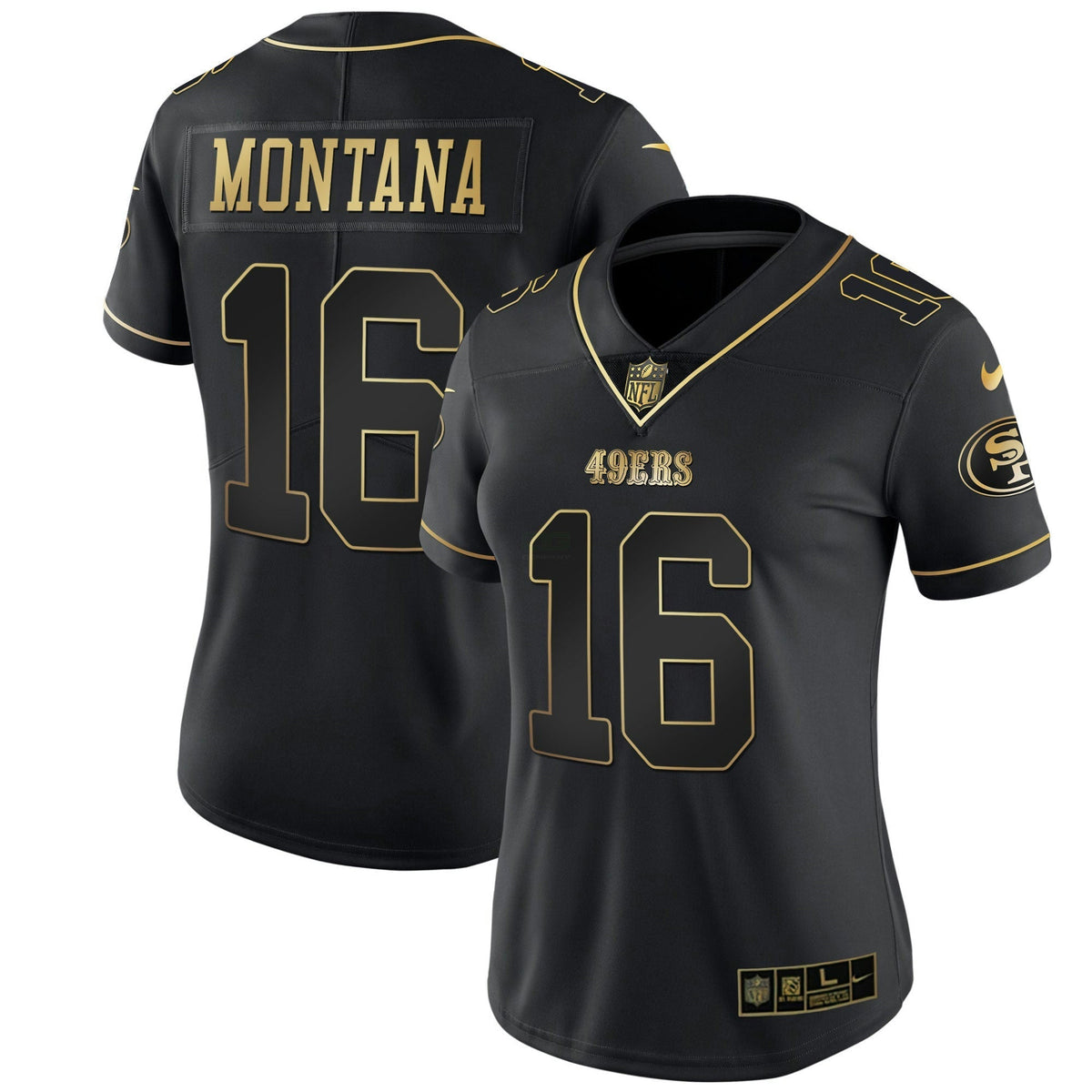 Jersey NFL Women’s White Gold & Black Gold