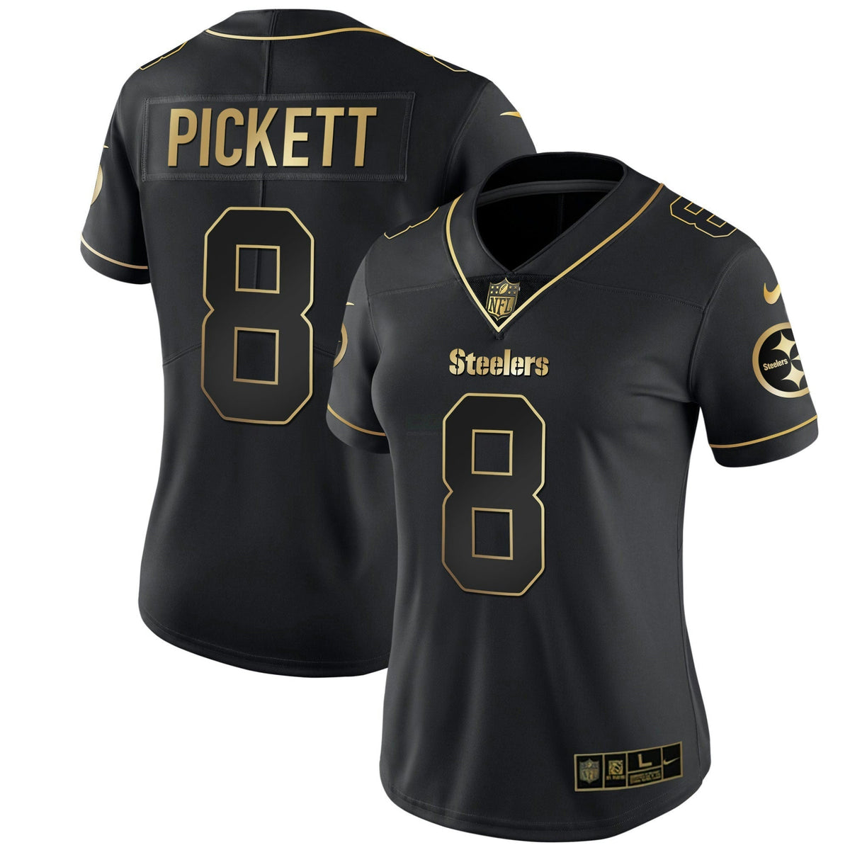 Jersey NFL Pittsburgh Steelers Women’s White Gold & Black Gold