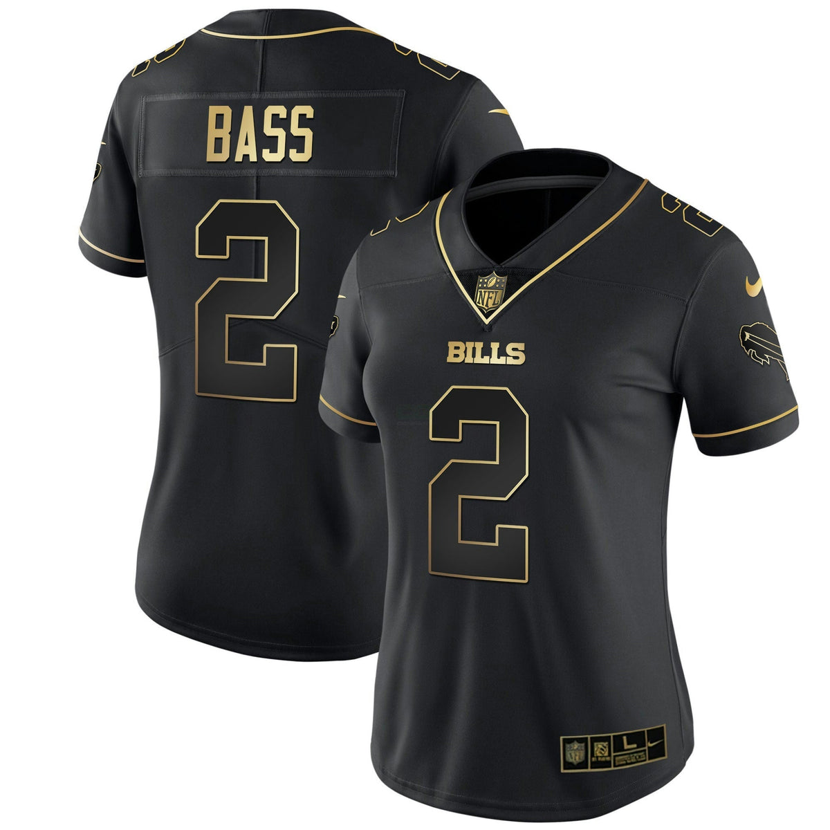 Jersey NFL Buffalo Bills Women’s White Gold & Black Gold