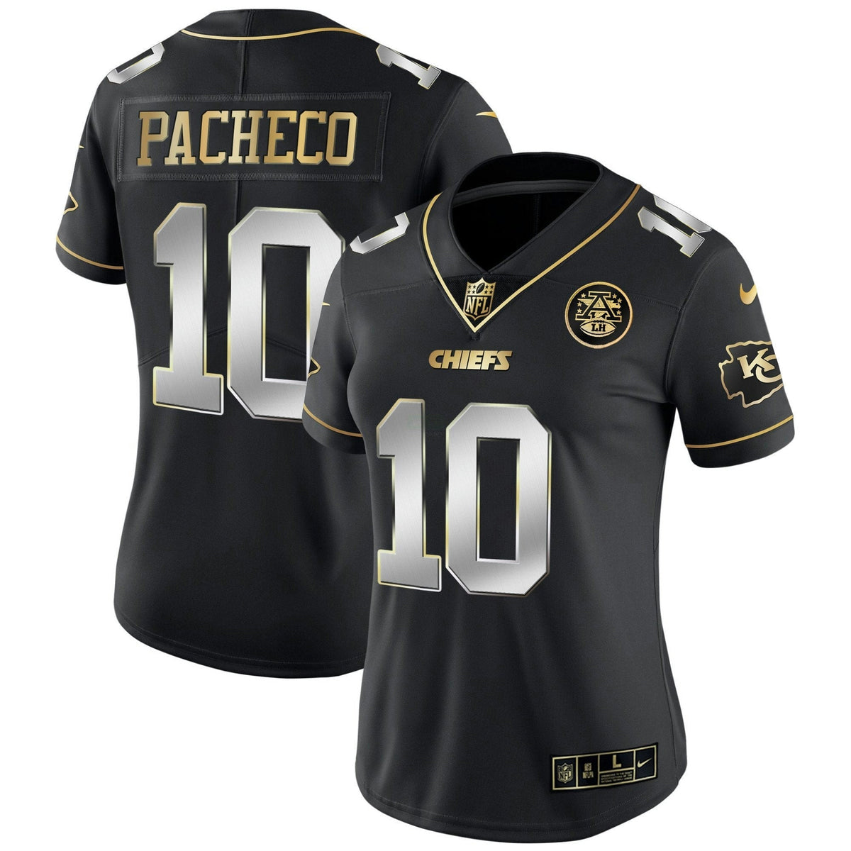 Jersey NFL Kansas City Chiefs Women’s White Gold & Black Gold