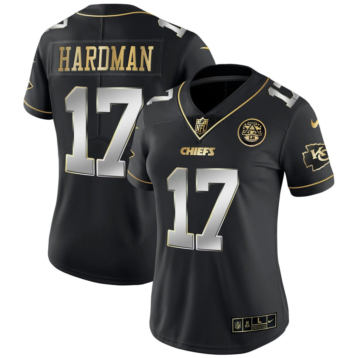 Jersey NFL Kansas City Chiefs Women’s White Gold & Black Gold