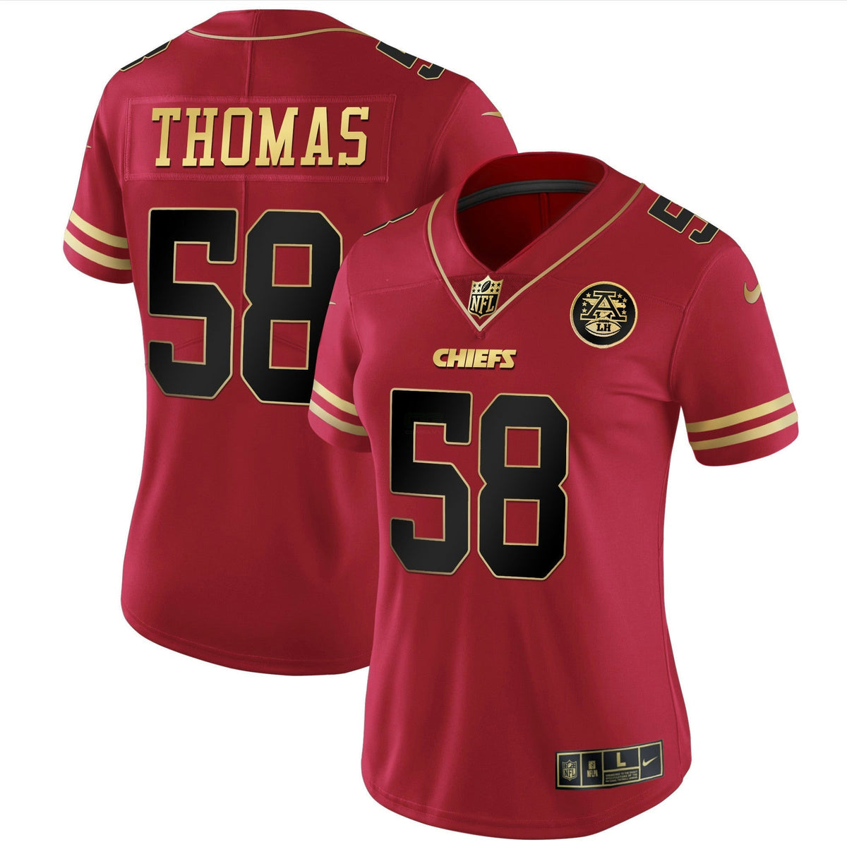 Jersey NFL Kansas City Chiefs Women’s White Gold & Black Gold