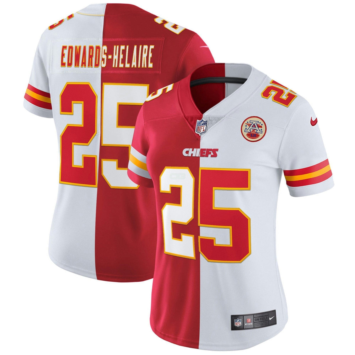 Jersey NFL Kansas City Chiefs Women’s White Gold & Black Gold