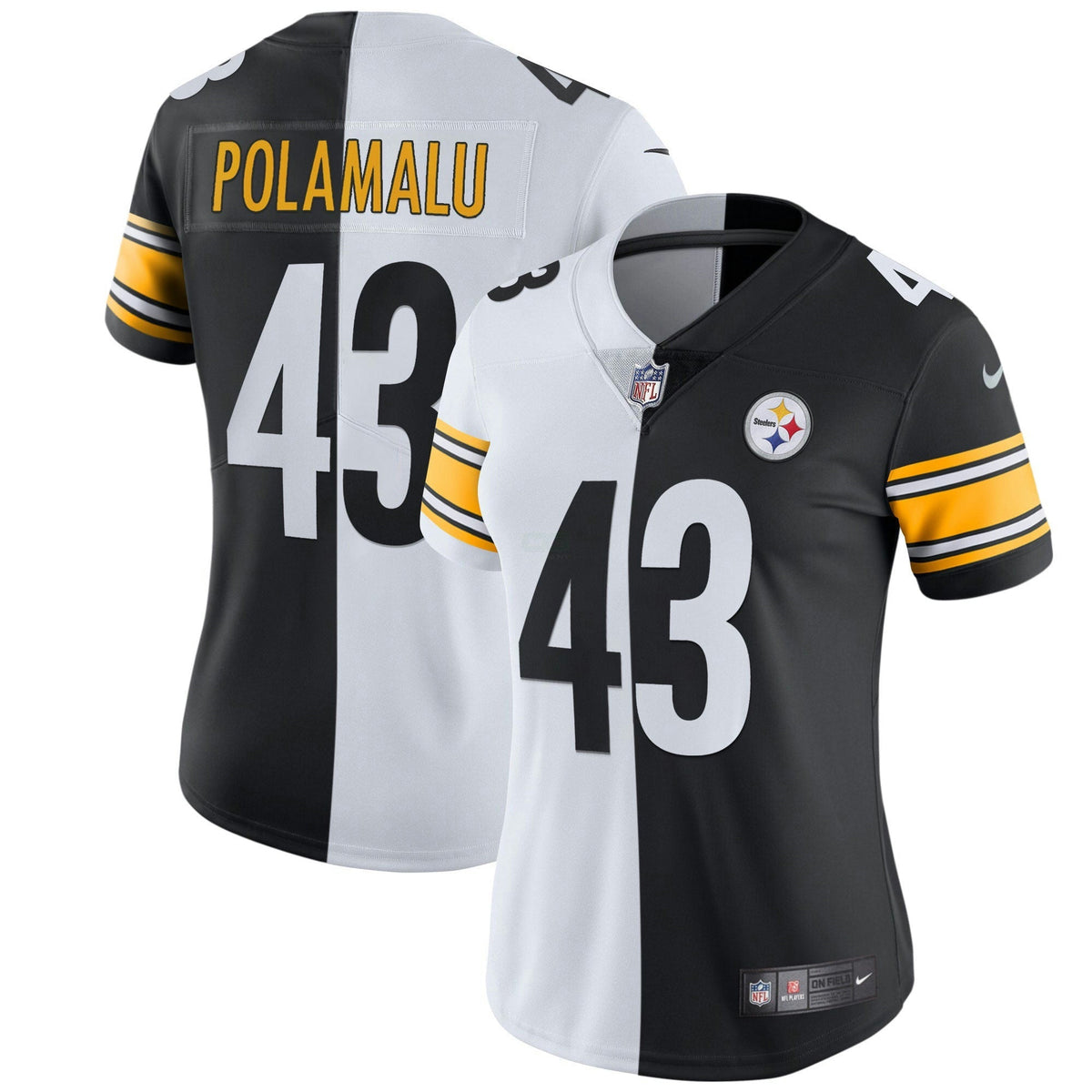 Jersey NFL Pittsburgh Steelers Women’s White Gold & Black Gold