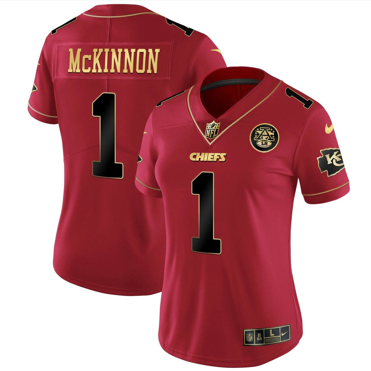 Jersey NFL Kansas City Chiefs Women’s White Gold & Black Gold