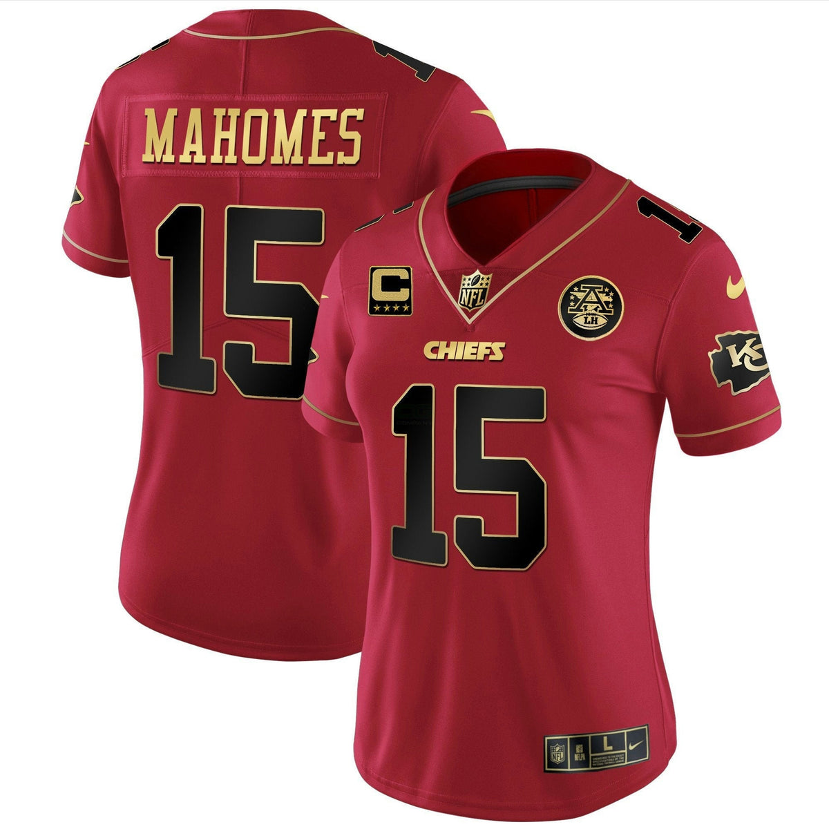 Jersey NFL Kansas City Chiefs Women’s White Gold & Black Gold