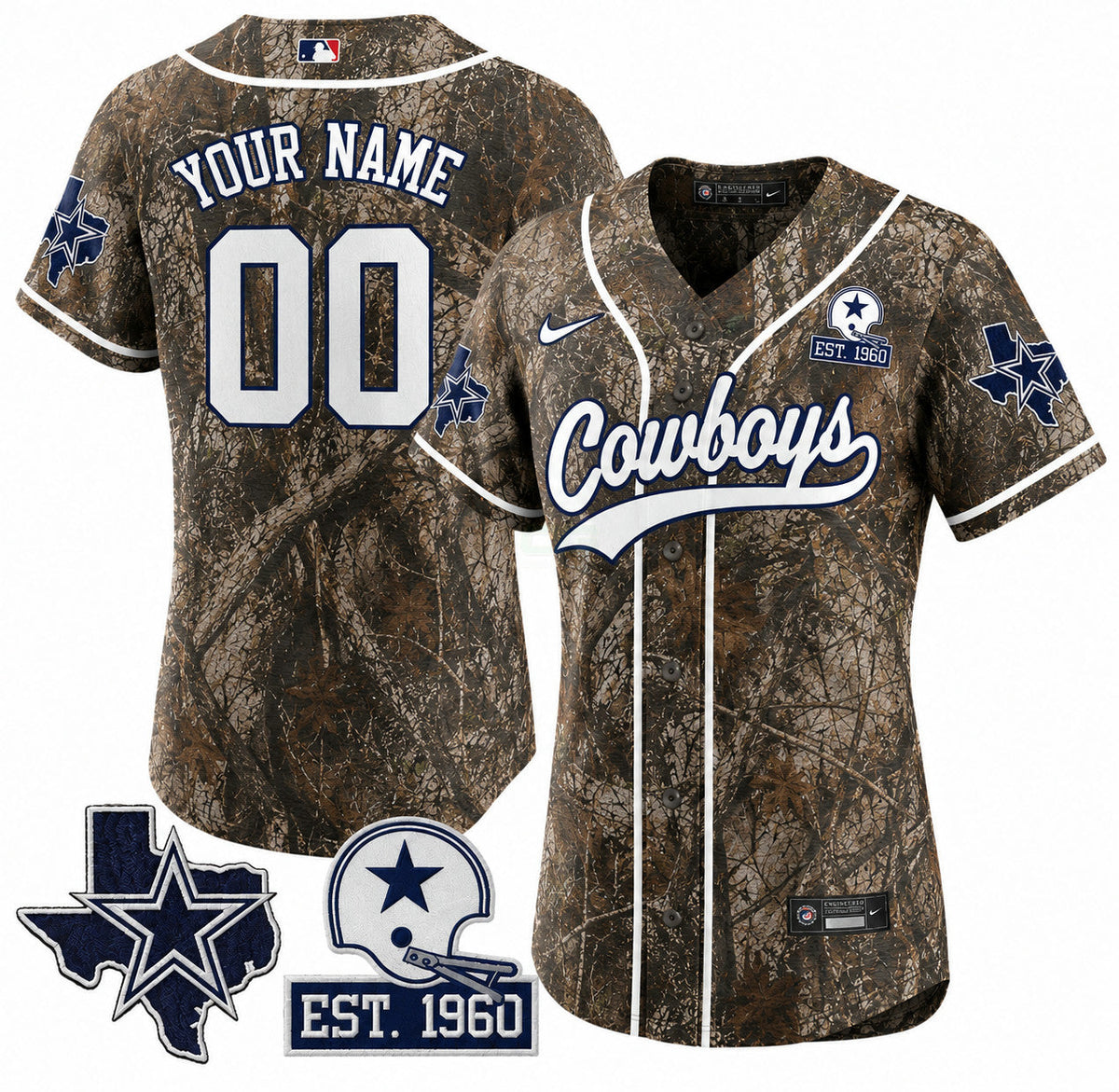 Jersey NFL Dallas Cowboys Women’s Camo Est 1960 Patch