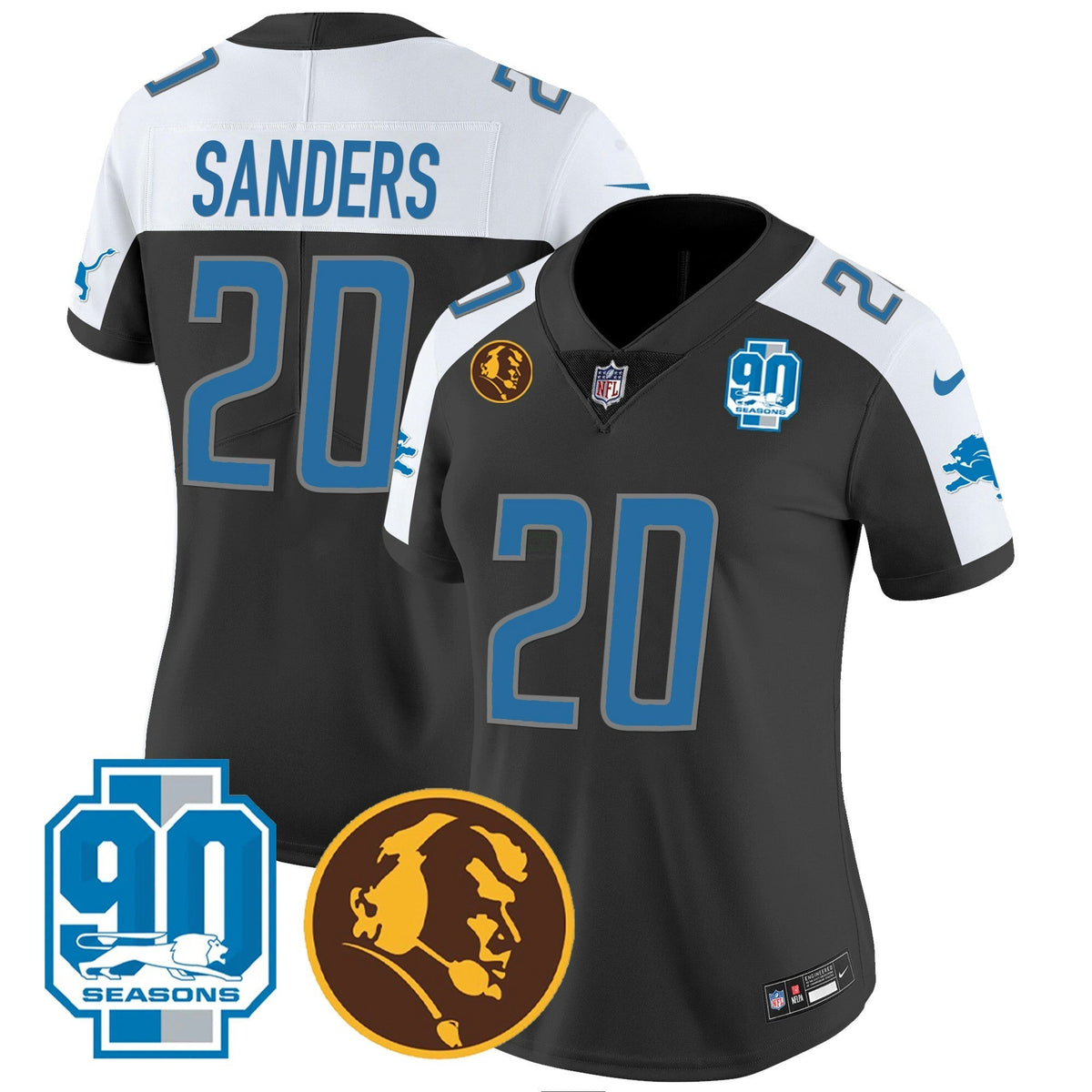 NFL Women’s Detroit 90th & John Madden Patch Jersey