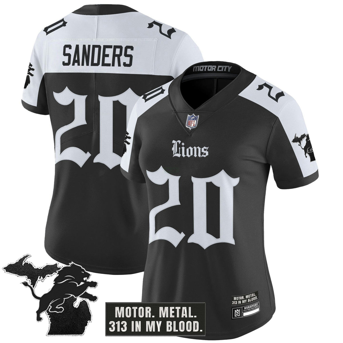 NFL Women’s Detroit ‘Gothic Motor Grit Edition’ Vapor Limited Jersey