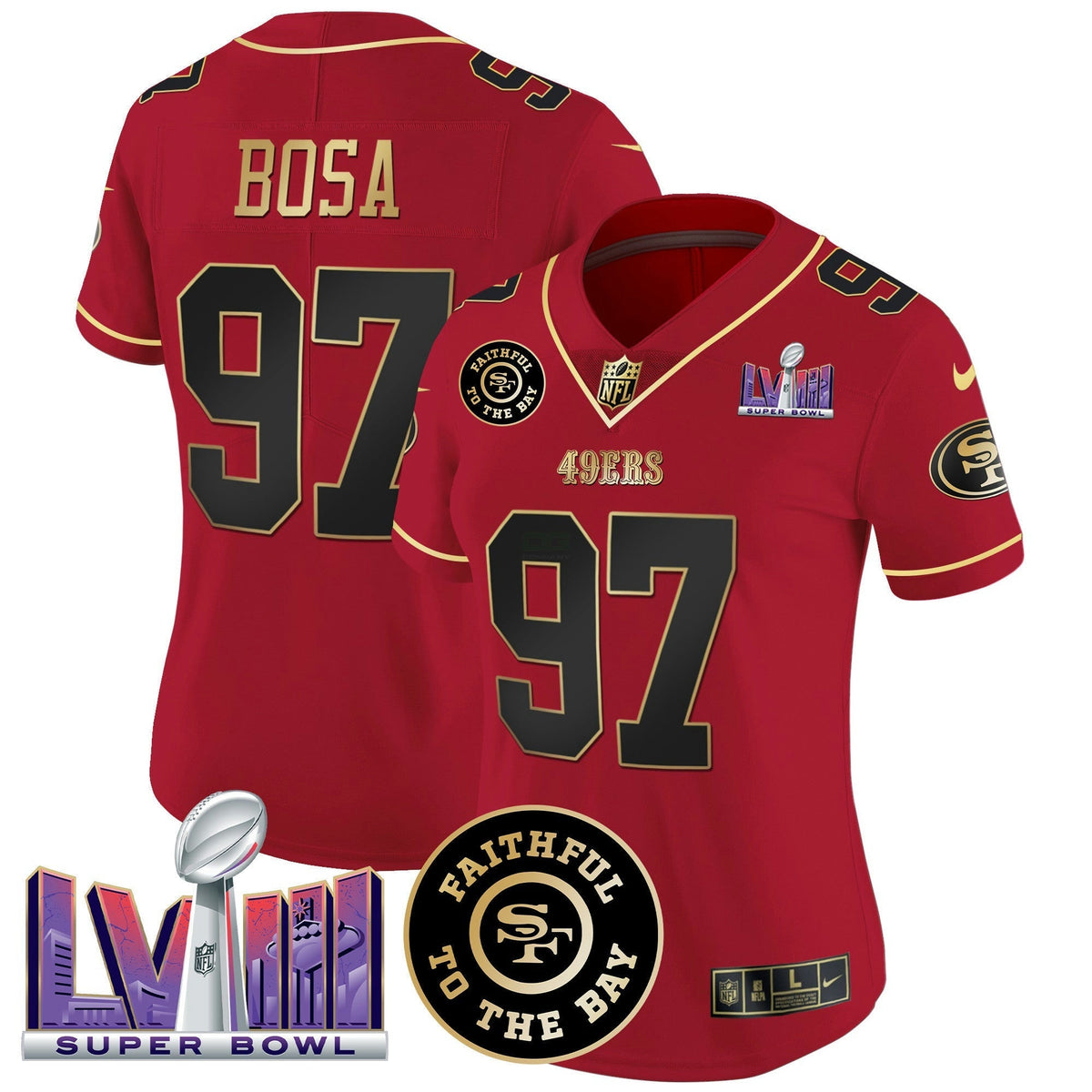NFL Women’s Faithful & Super Bowl LVIII Patch Vapor Jersey