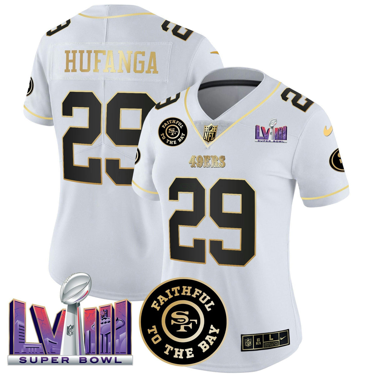 NFL Women’s Faithful & Super Bowl LVIII Patch Vapor Jersey V2