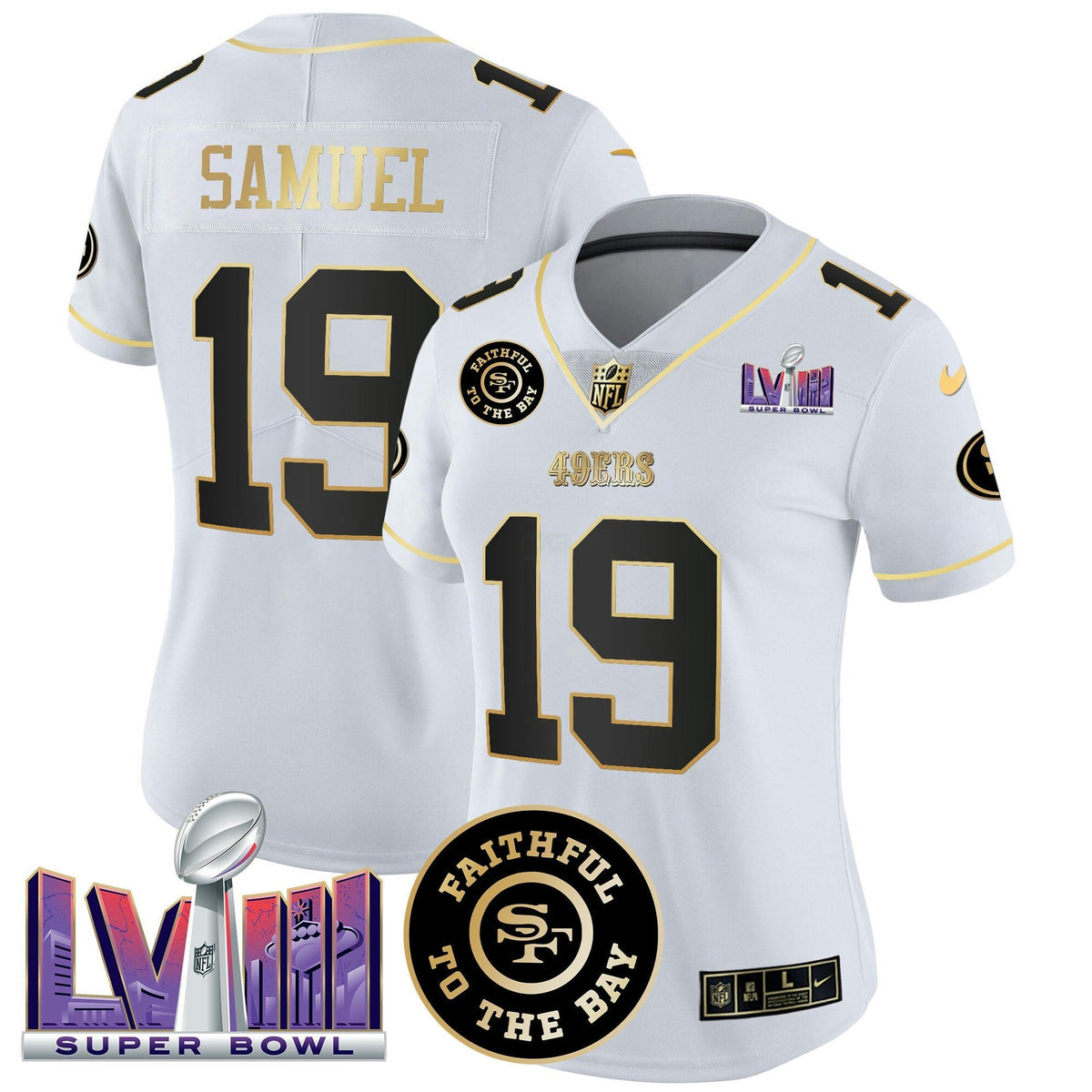 NFL Women’s Faithful & Super Bowl LVIII Patch Vapor Jersey V2