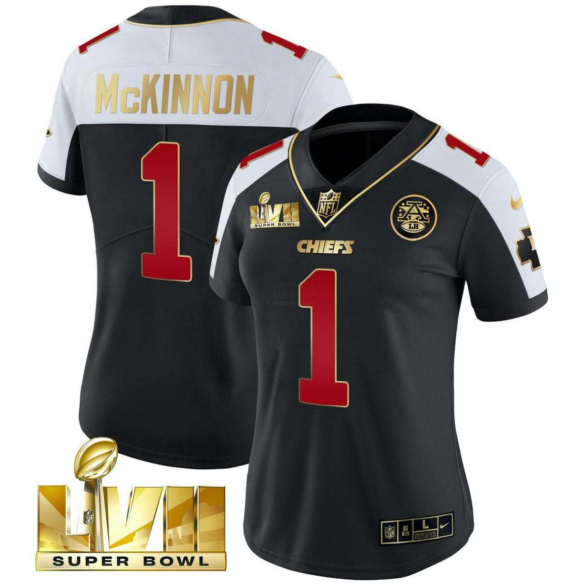 NFL Women’s Jerick McKinnon Super Bowl LVII Vapor Jersey – Black Alternate - Black Alternate