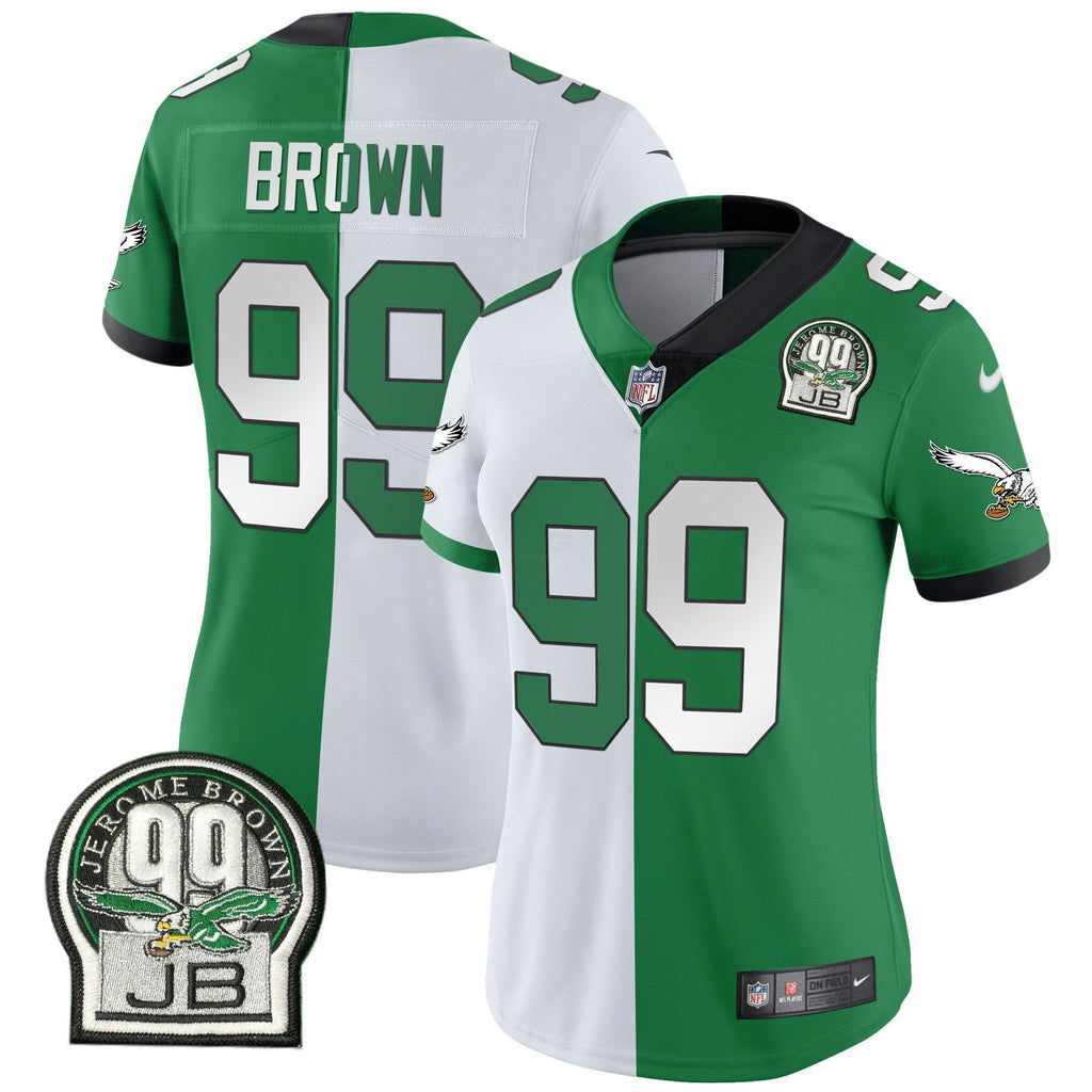 NFL Women’s Jerome Brown Retired Patch Gold & Kelly Jersey