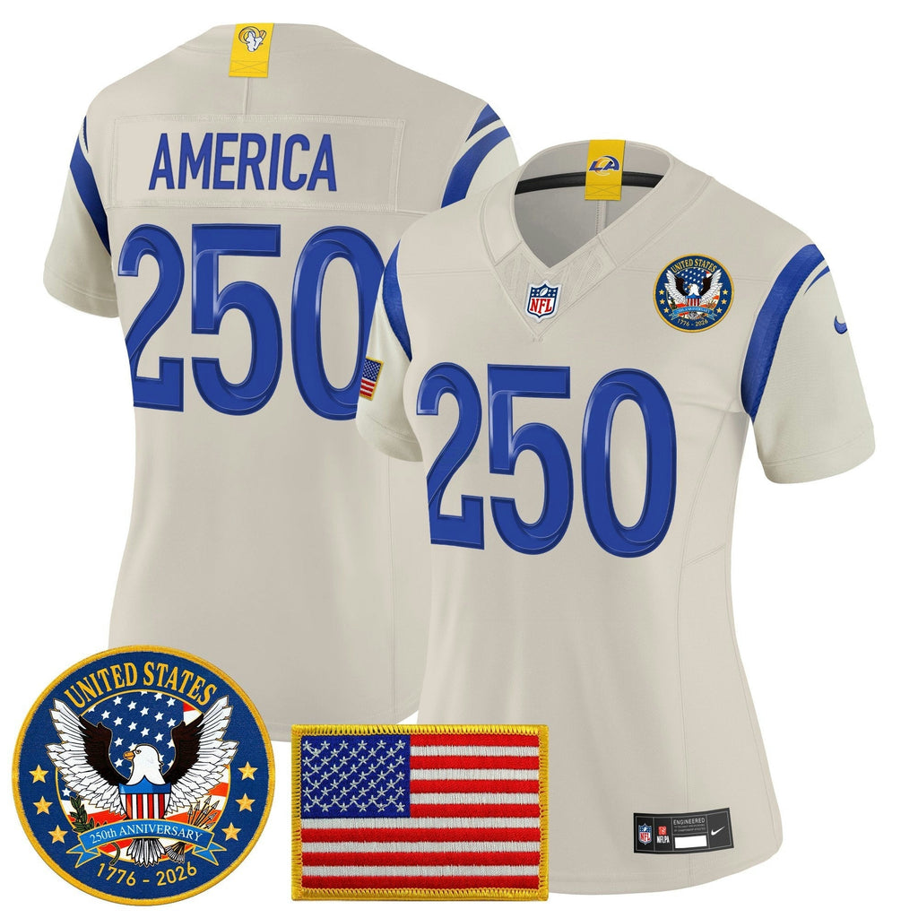 NFL Women’s Los Angeles 2025 “United States 250th Anniversary Patch” Vapor Limited Jersey