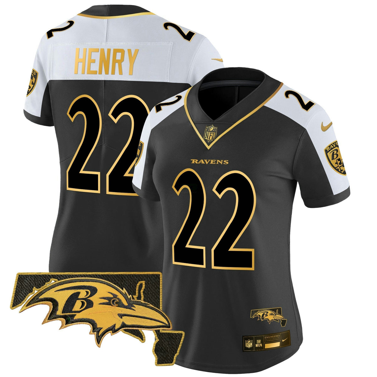 NFL Women’s Maryland Patch Gold Vapor Limited Jersey V2