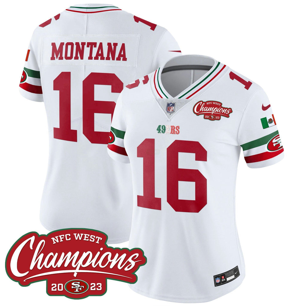 NFL Women’s Mexico 2023 NFC West Champions Patch Vapor Jersey