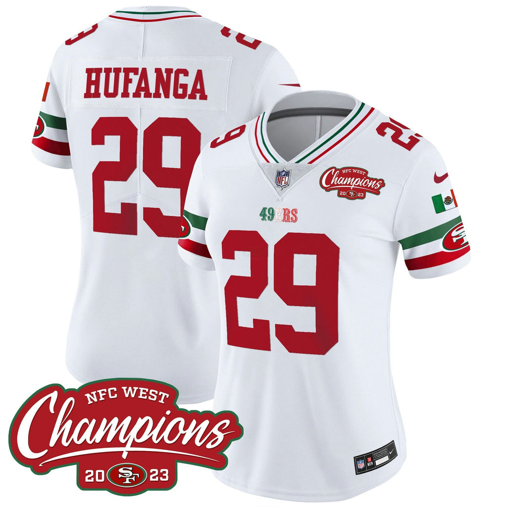 NFL Women’s Mexico 2023 NFC West Champions Patch Vapor Jersey