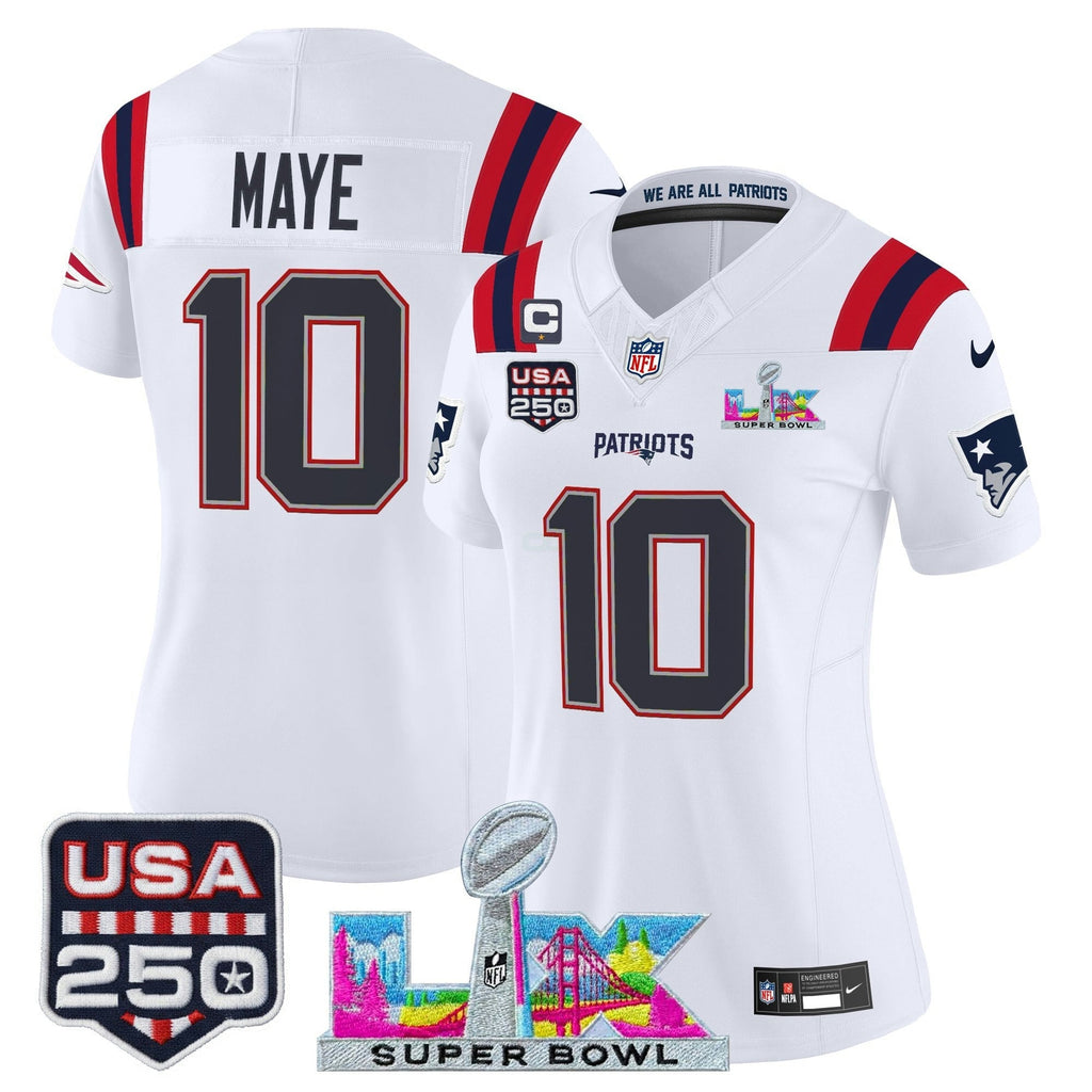 NFL Women’s New England “Super Bowl LX & United States 250th Anniversary Patch” Vapor Limited Jersey